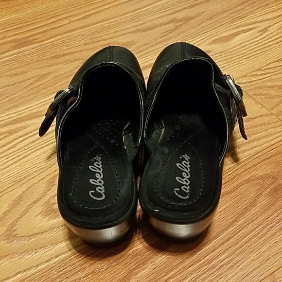 Cabela's black leather clogs mules Sz. 8 - Picture 4 of 6